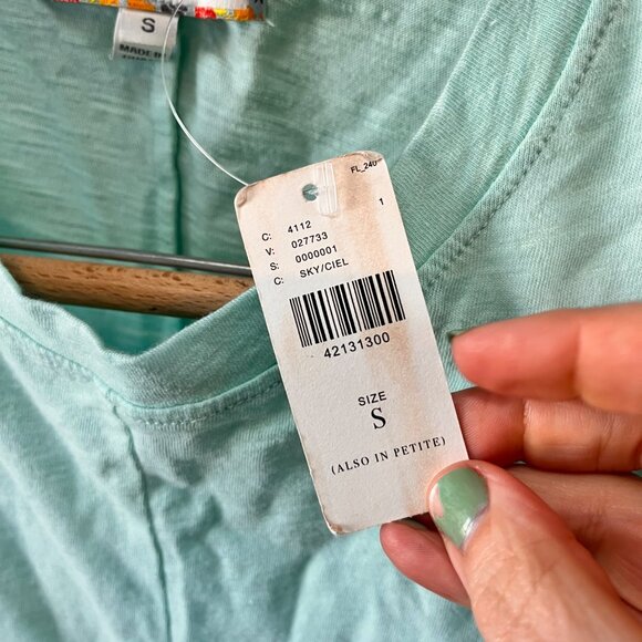 New Eri + Ali Teal Sleeveless Flowy Tunic‎ Tank Top XS - Picture 5 of 6